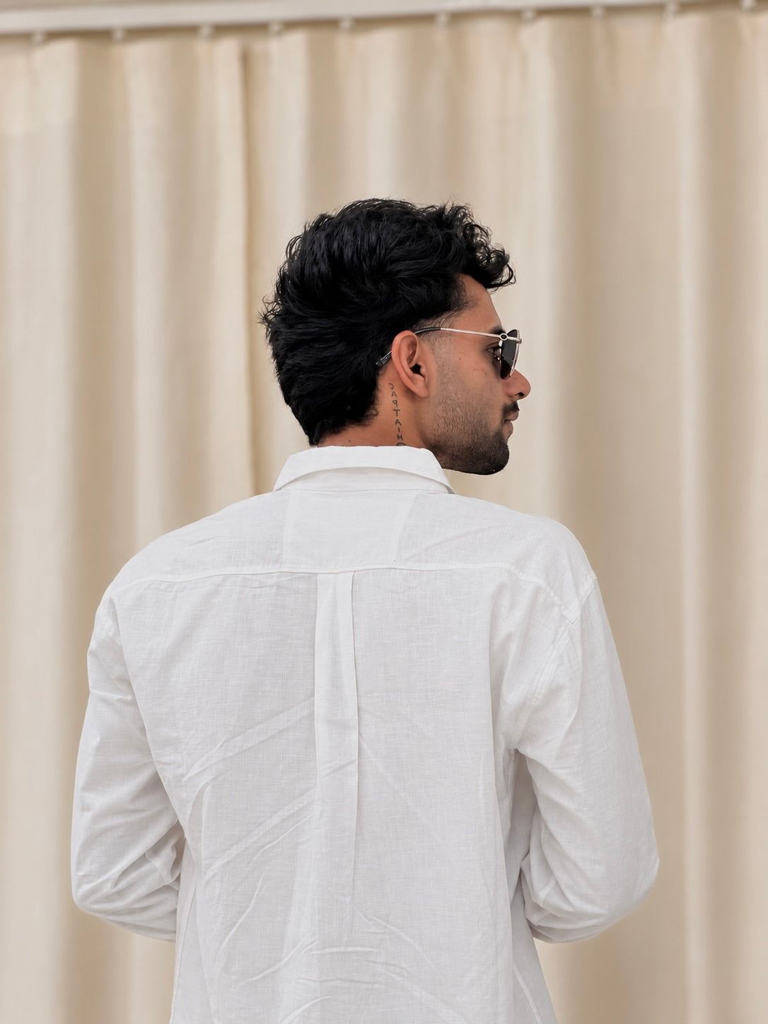 ZINEN Men’s Relaxed Linen Shirt — White