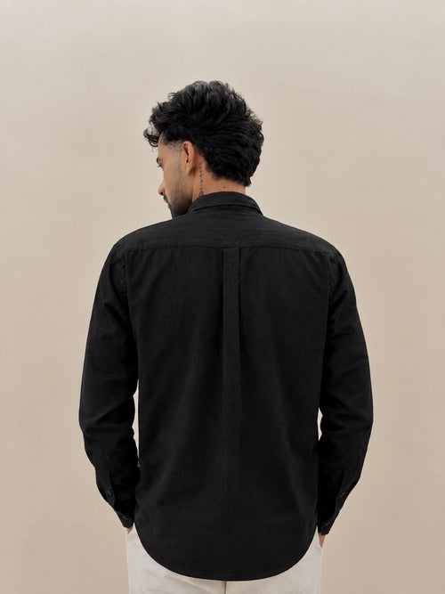 ZINEN Men’s Relaxed Linen Shirt — Black